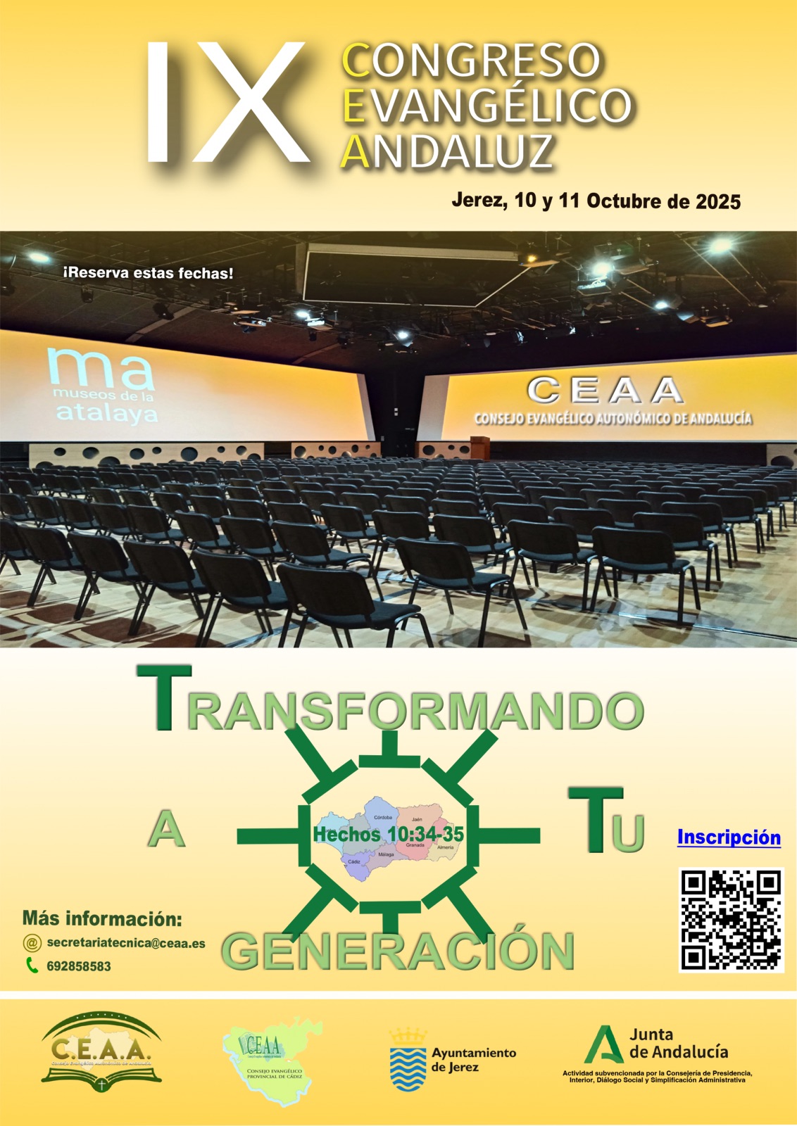 Cartel del IX Congreso Evangélico Andaluz «Transformando tu generación»