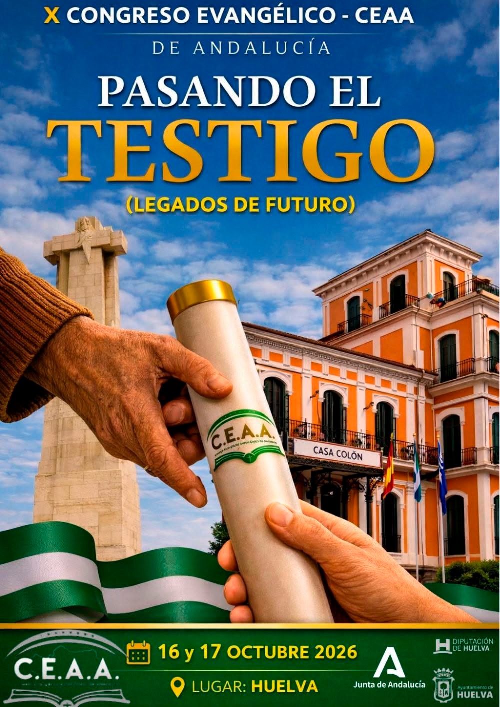 Cartel del X Congreso Evangélico Autonómico de Andalucía «Pasando el Testigo»