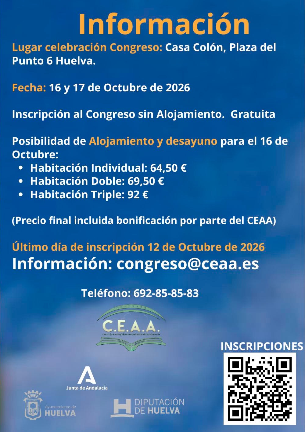 Información del X Congreso: lugar, fechas, alojamiento e inscripciones